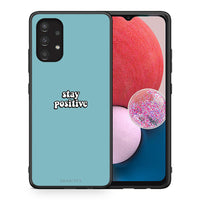 Thumbnail for Θήκη Samsung A13 4G Positive Text από τη Smartfits με σχέδιο στο πίσω μέρος και μαύρο περίβλημα | Samsung A13 4G Positive Text case with colorful back and black bezels
