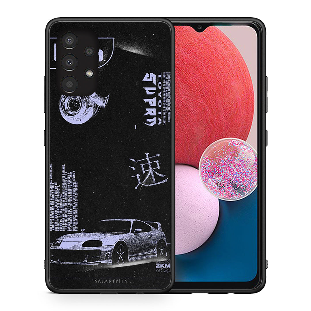 Θήκη Αγίου Βαλεντίνου Samsung A13 4G Tokyo Drift από τη Smartfits με σχέδιο στο πίσω μέρος και μαύρο περίβλημα | Samsung A13 4G Tokyo Drift case with colorful back and black bezels