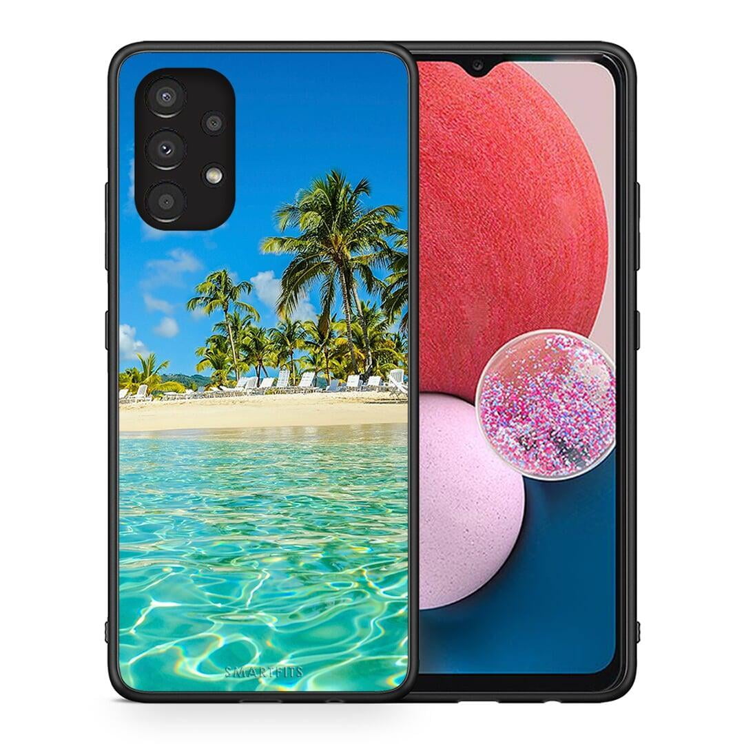 Θήκη Samsung A13 4G Tropical Vibes από τη Smartfits με σχέδιο στο πίσω μέρος και μαύρο περίβλημα | Samsung A13 4G Tropical Vibes case with colorful back and black bezels