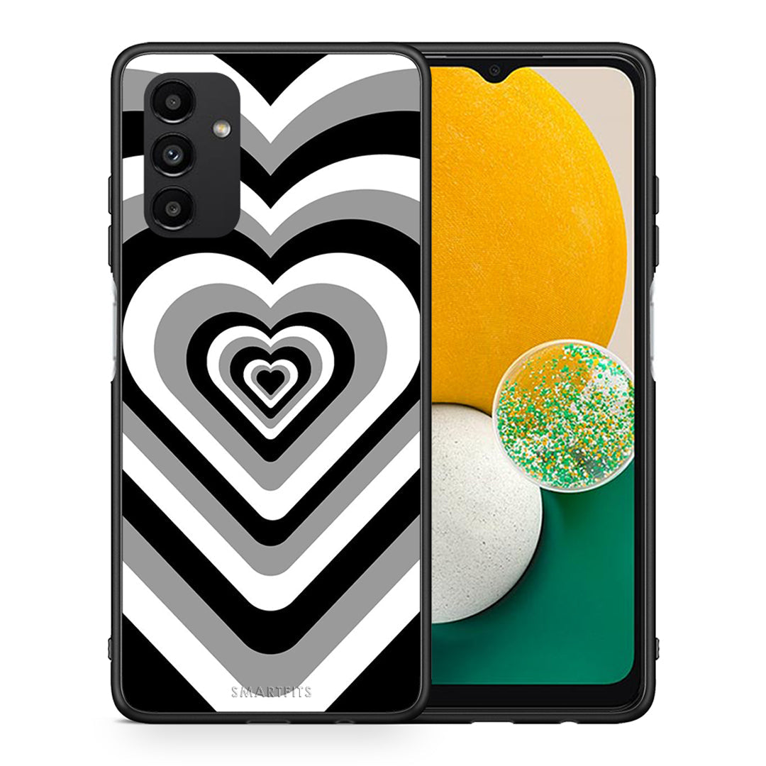Θήκη Samsung A04s Black Hearts από τη Smartfits με σχέδιο στο πίσω μέρος και μαύρο περίβλημα | Samsung A04s Black Hearts case with colorful back and black bezels