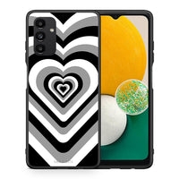Thumbnail for Θήκη Samsung A04s Black Hearts από τη Smartfits με σχέδιο στο πίσω μέρος και μαύρο περίβλημα | Samsung A04s Black Hearts case with colorful back and black bezels