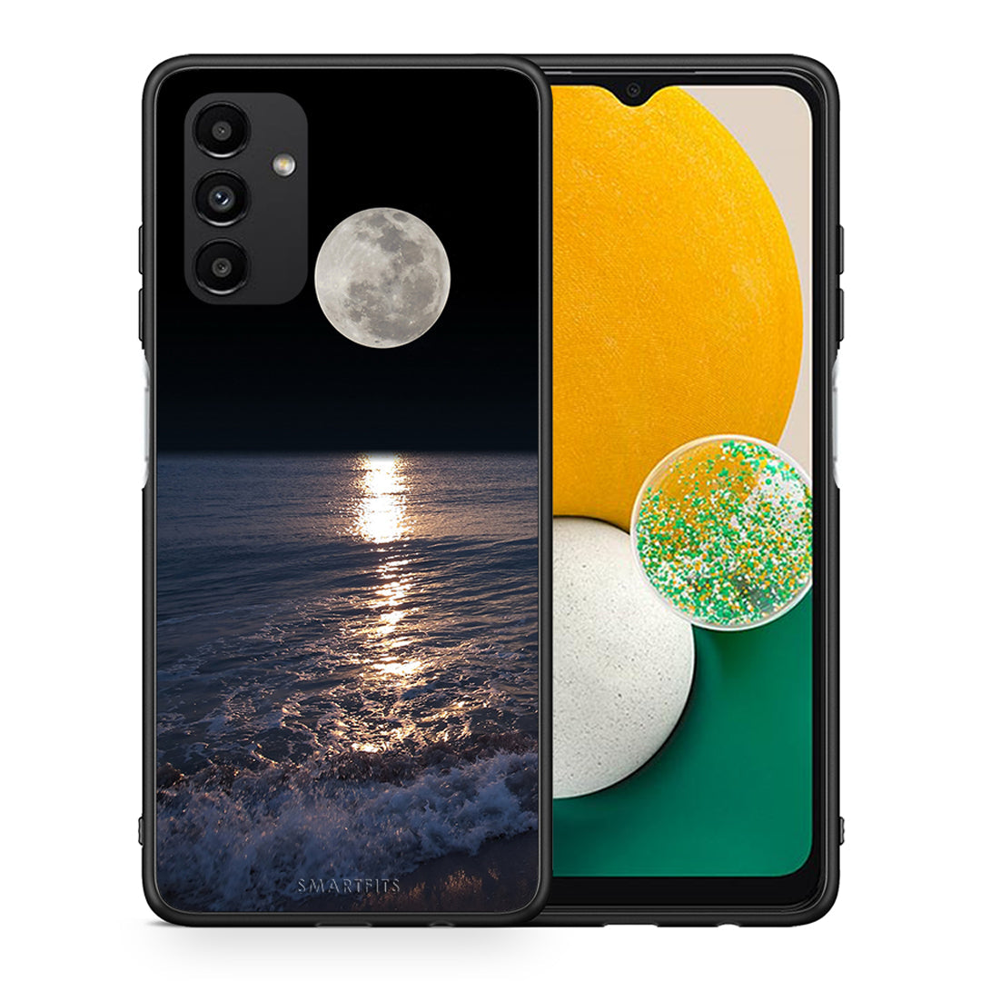 Θήκη Samsung A13 5G Moon Landscape από τη Smartfits με σχέδιο στο πίσω μέρος και μαύρο περίβλημα | Samsung A13 5G Moon Landscape case with colorful back and black bezels