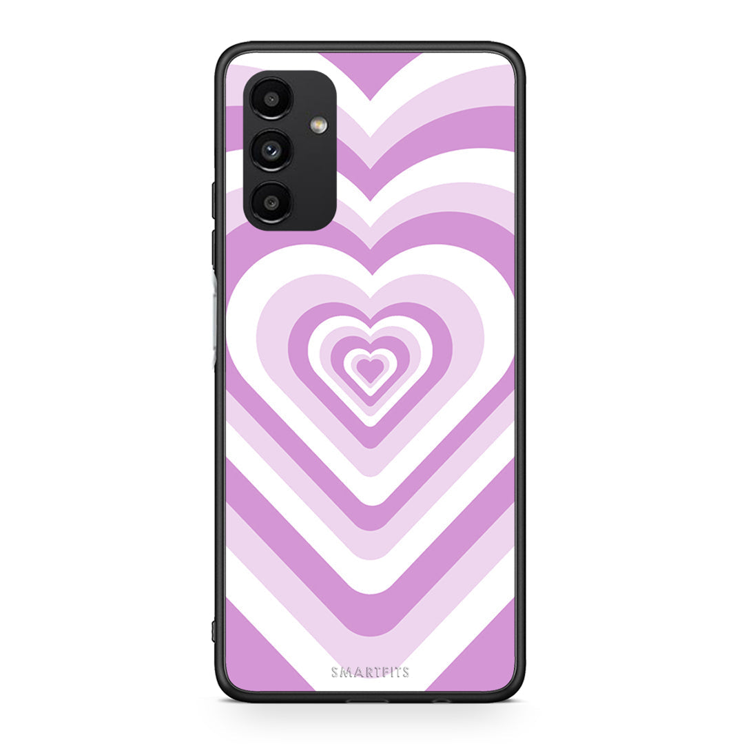 Samsung A04s Lilac Hearts θήκη από τη Smartfits με σχέδιο στο πίσω μέρος και μαύρο περίβλημα | Smartphone case with colorful back and black bezels by Smartfits