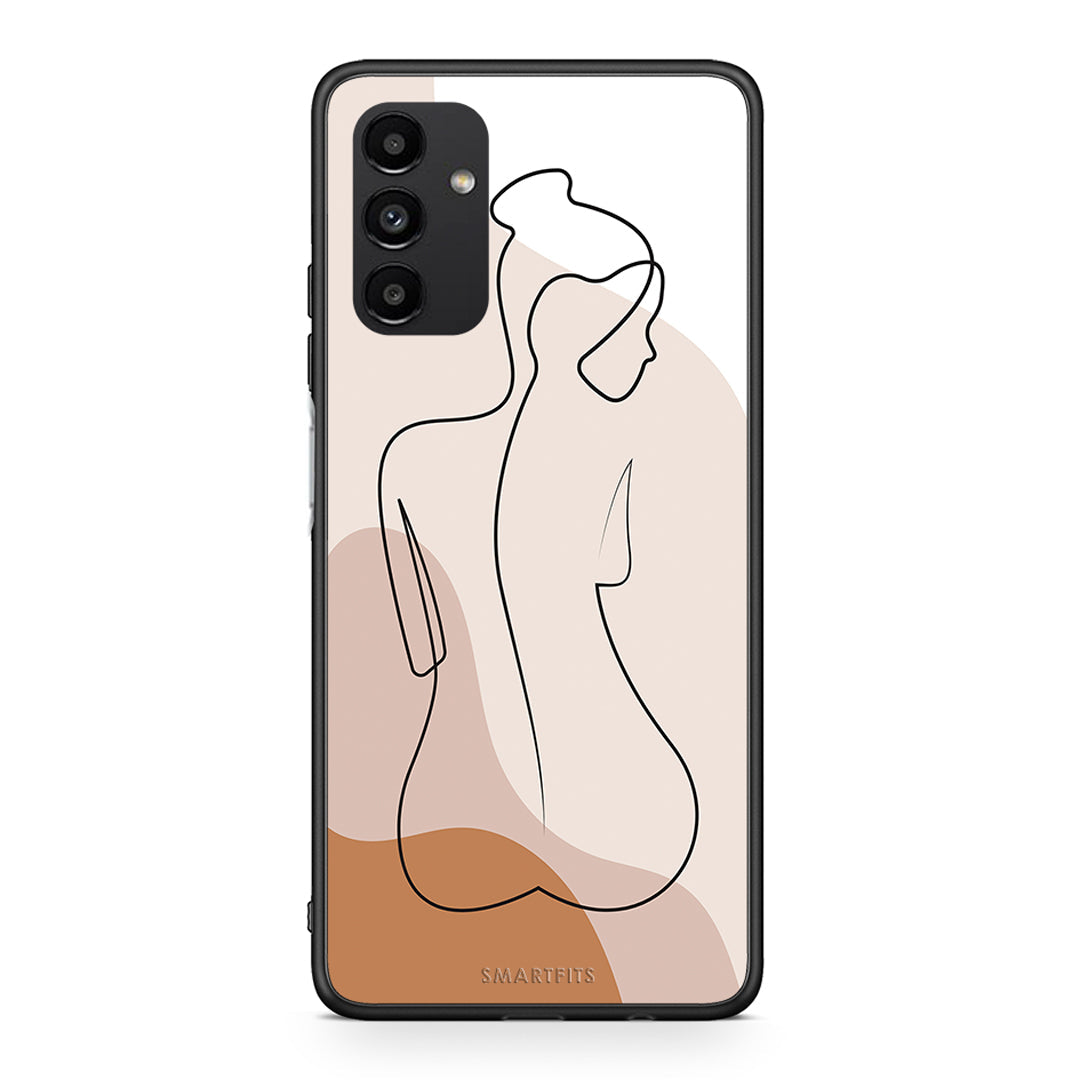 Samsung A13 5G LineArt Woman θήκη από τη Smartfits με σχέδιο στο πίσω μέρος και μαύρο περίβλημα | Smartphone case with colorful back and black bezels by Smartfits