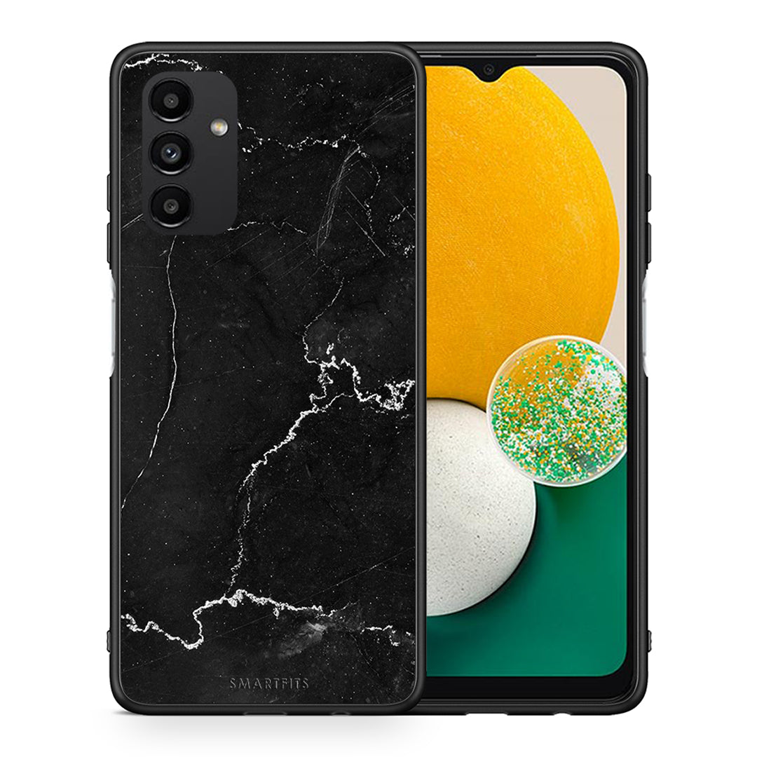 Θήκη Samsung A04s Marble Black από τη Smartfits με σχέδιο στο πίσω μέρος και μαύρο περίβλημα | Samsung A04s Marble Black case with colorful back and black bezels
