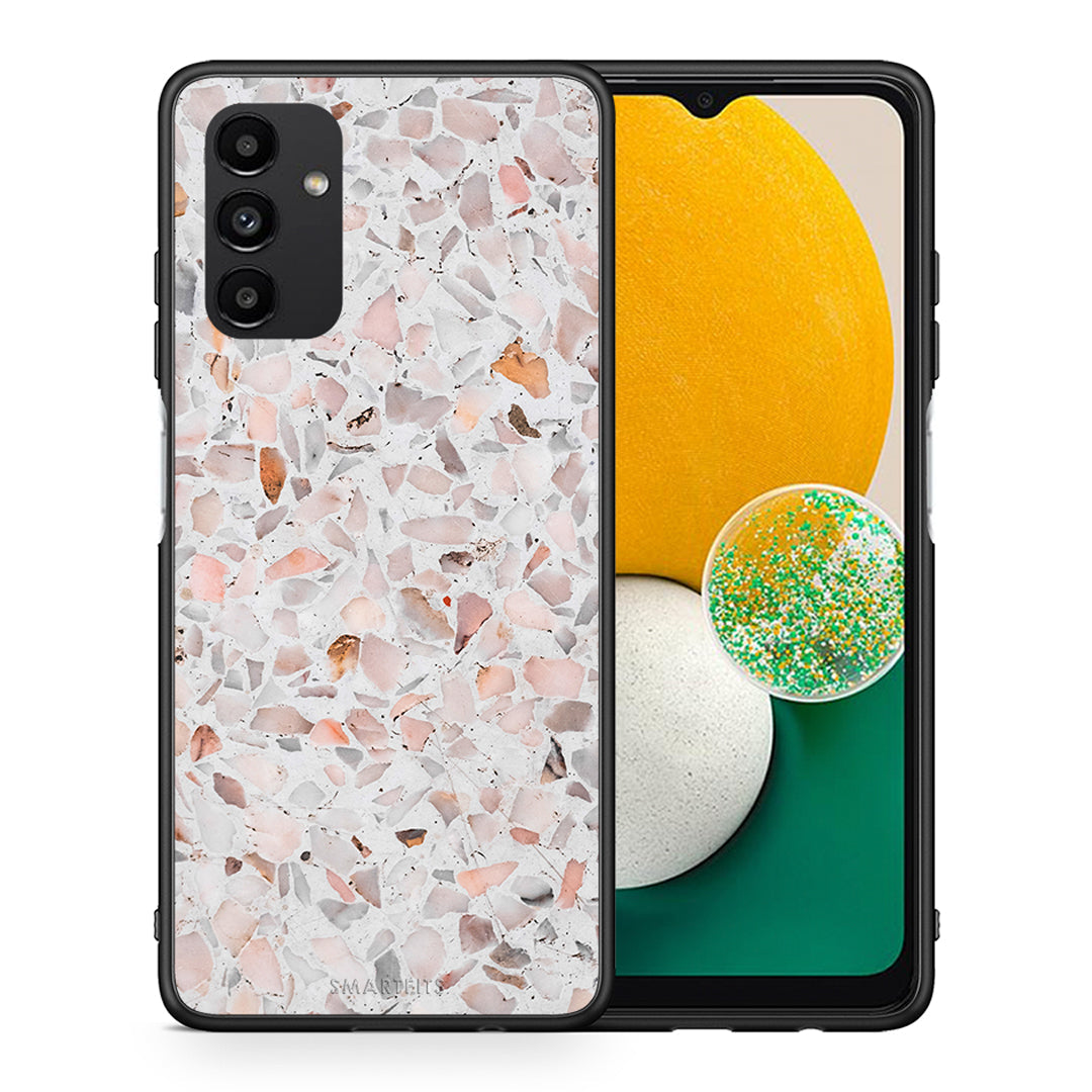 Θήκη Samsung A13 5G Marble Terrazzo από τη Smartfits με σχέδιο στο πίσω μέρος και μαύρο περίβλημα | Samsung A13 5G Marble Terrazzo case with colorful back and black bezels