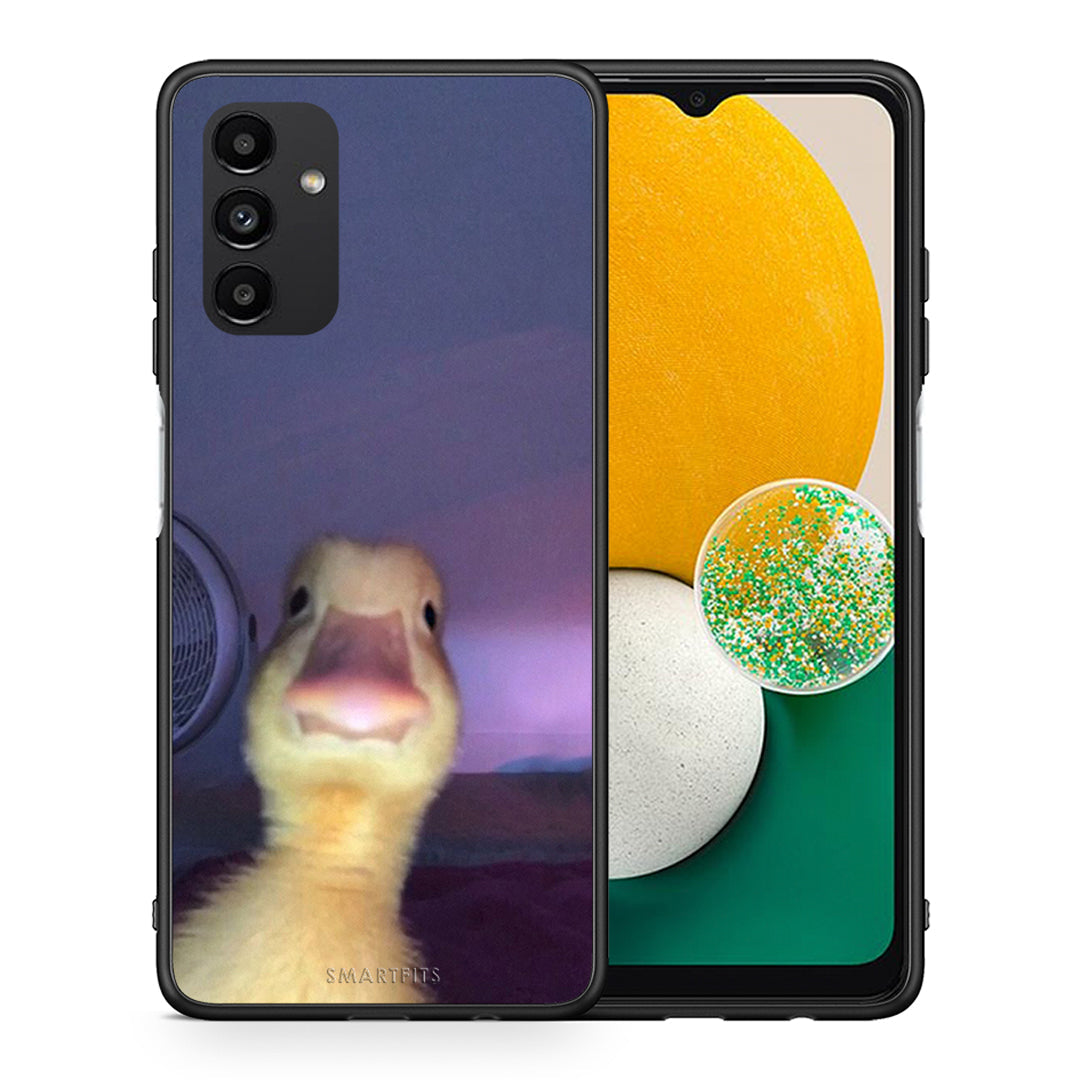 Θήκη Samsung A13 5G Meme Duck από τη Smartfits με σχέδιο στο πίσω μέρος και μαύρο περίβλημα | Samsung A13 5G Meme Duck case with colorful back and black bezels