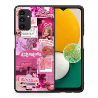 Thumbnail for Θήκη Αγίου Βαλεντίνου Samsung A04s Pink Love από τη Smartfits με σχέδιο στο πίσω μέρος και μαύρο περίβλημα | Samsung A04s Pink Love case with colorful back and black bezels