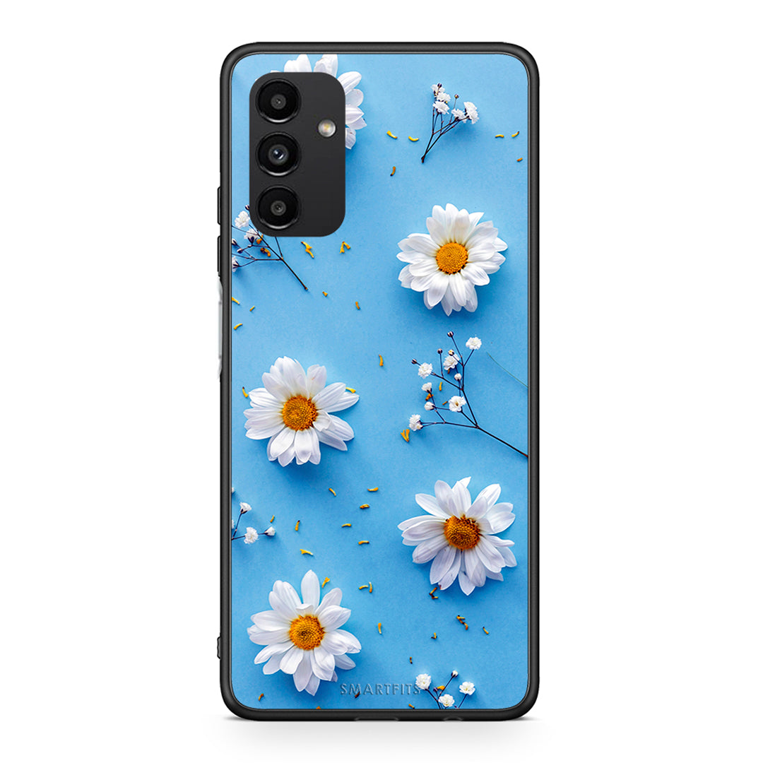 Samsung A13 5G Real Daisies θήκη από τη Smartfits με σχέδιο στο πίσω μέρος και μαύρο περίβλημα | Smartphone case with colorful back and black bezels by Smartfits