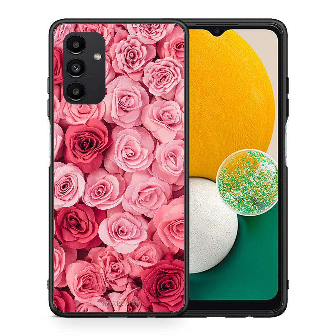 Θήκη Samsung A13 5G RoseGarden Valentine από τη Smartfits με σχέδιο στο πίσω μέρος και μαύρο περίβλημα | Samsung A13 5G RoseGarden Valentine case with colorful back and black bezels