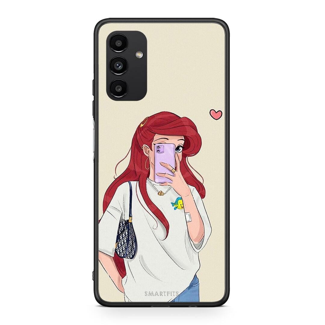 Samsung A13 5G Walking Mermaid Θήκη από τη Smartfits με σχέδιο στο πίσω μέρος και μαύρο περίβλημα | Smartphone case with colorful back and black bezels by Smartfits