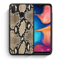 Thumbnail for Θήκη Samsung Galaxy A30 Fashion Snake Animal από τη Smartfits με σχέδιο στο πίσω μέρος και μαύρο περίβλημα | Samsung Galaxy A30 Fashion Snake Animal case with colorful back and black bezels