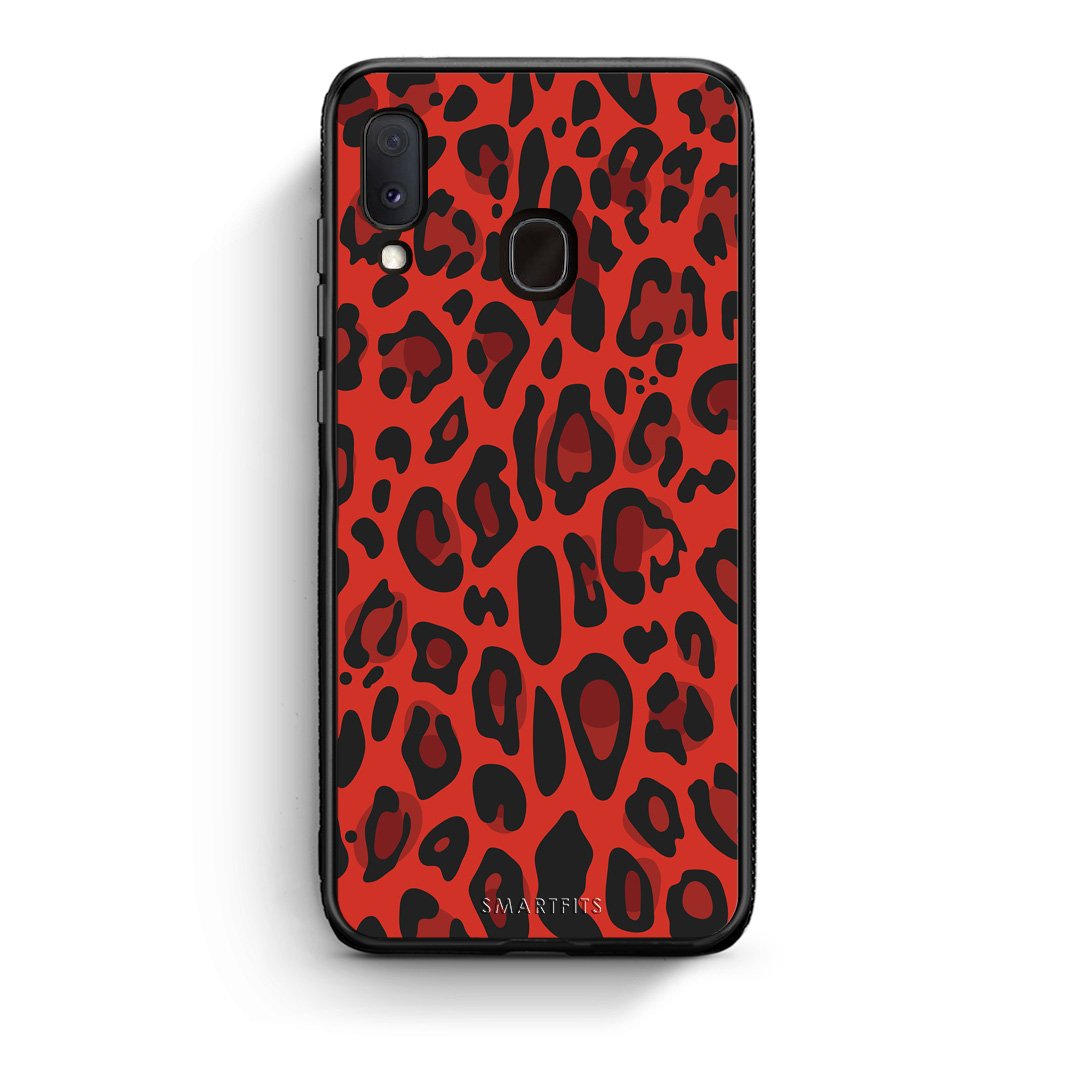 4 - Samsung A20e Red Leopard Animal case, cover, bumper