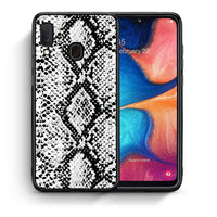Thumbnail for Θήκη Samsung Galaxy M20 White Snake Animal από τη Smartfits με σχέδιο στο πίσω μέρος και μαύρο περίβλημα | Samsung Galaxy M20 White Snake Animal case with colorful back and black bezels