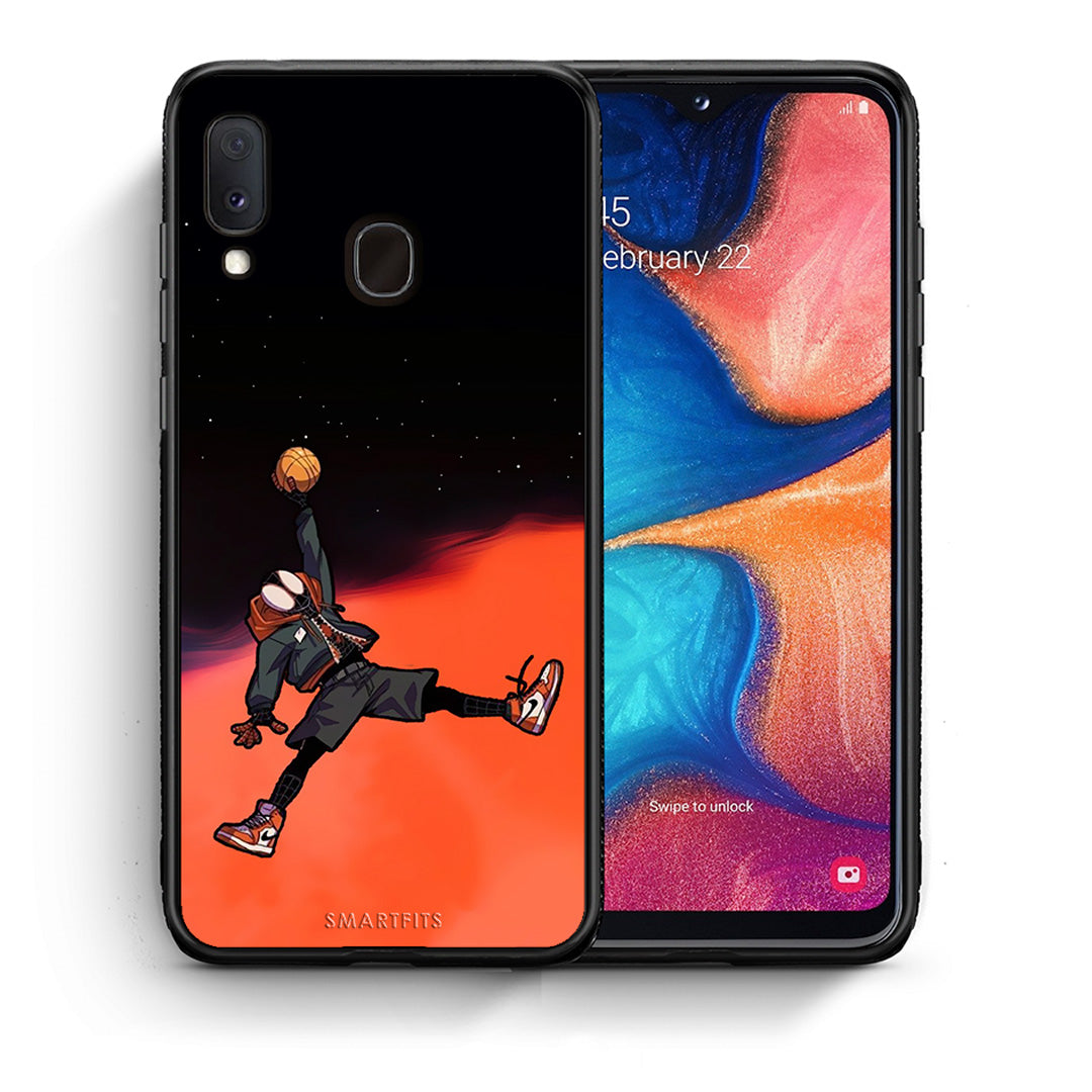 Θήκη Samsung Galaxy A30 Basketball Hero από τη Smartfits με σχέδιο στο πίσω μέρος και μαύρο περίβλημα | Samsung Galaxy A30 Basketball Hero case with colorful back and black bezels