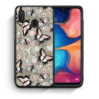 Thumbnail for Θήκη Samsung Galaxy A30 Butterflies Boho από τη Smartfits με σχέδιο στο πίσω μέρος και μαύρο περίβλημα | Samsung Galaxy A30 Butterflies Boho case with colorful back and black bezels