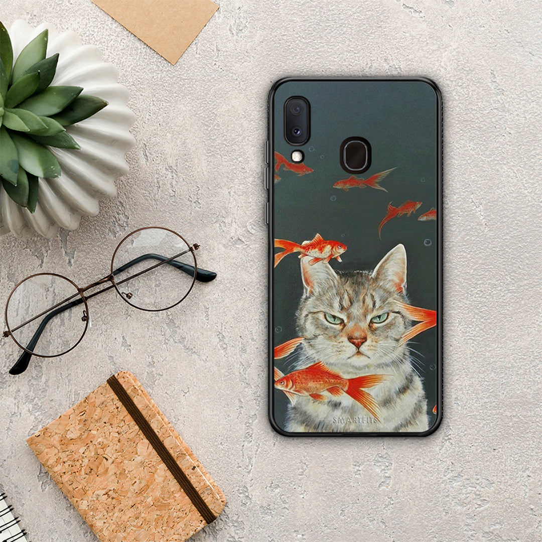 Cat Goldfish - Samsung Galaxy A20e case