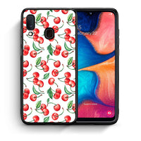 Thumbnail for Θήκη Samsung Galaxy A30 Cherry Summer από τη Smartfits με σχέδιο στο πίσω μέρος και μαύρο περίβλημα | Samsung Galaxy A30 Cherry Summer case with colorful back and black bezels