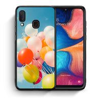 Thumbnail for Θήκη Samsung A20e Colorful Balloons από τη Smartfits με σχέδιο στο πίσω μέρος και μαύρο περίβλημα | Samsung A20e Colorful Balloons case with colorful back and black bezels