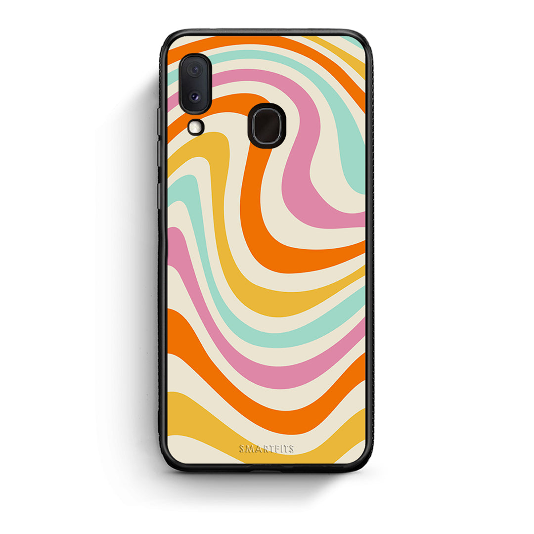 Samsung Galaxy A30 Colourful Waves θήκη από τη Smartfits με σχέδιο στο πίσω μέρος και μαύρο περίβλημα | Smartphone case with colorful back and black bezels by Smartfits