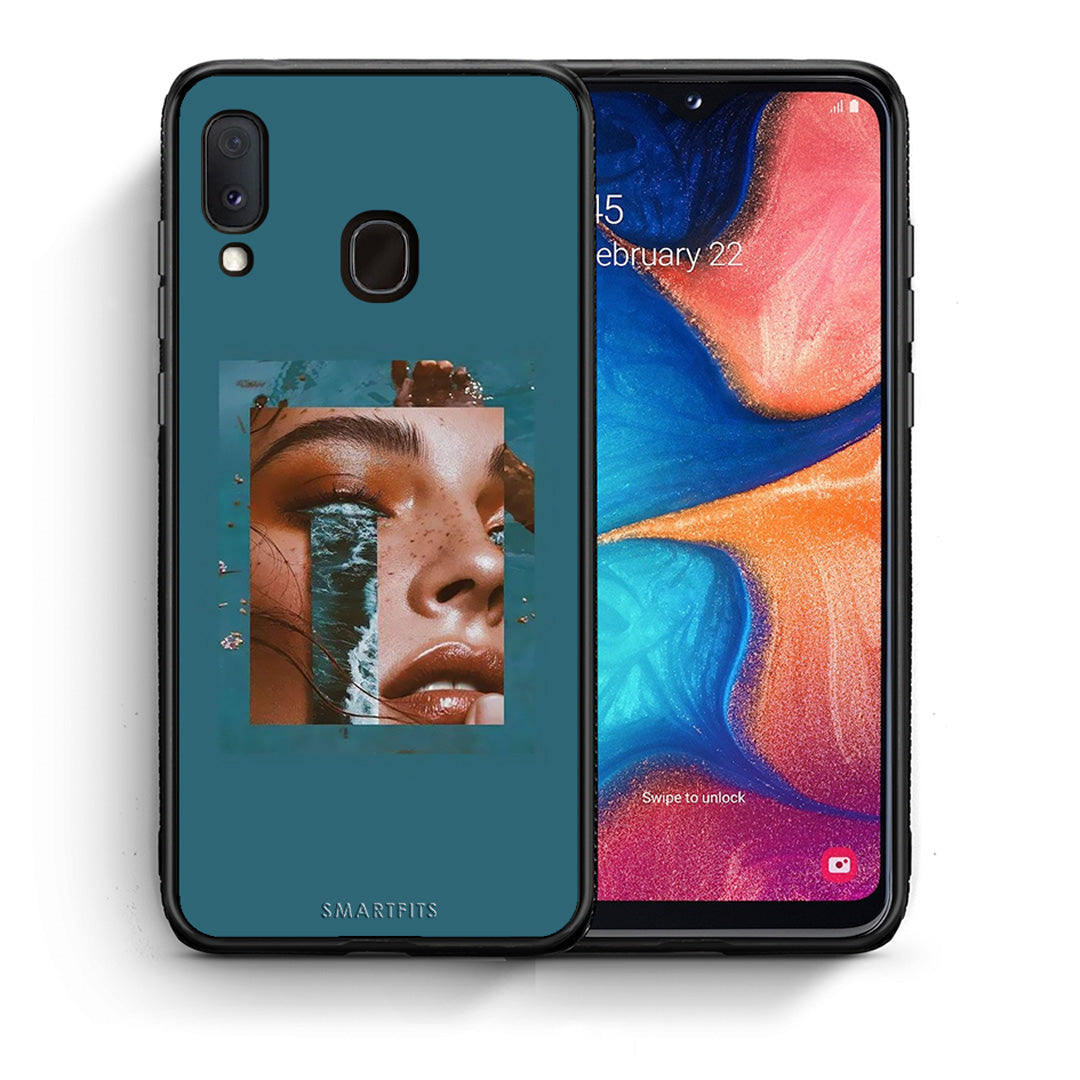 Θήκη Samsung Galaxy A30 Cry An Ocean από τη Smartfits με σχέδιο στο πίσω μέρος και μαύρο περίβλημα | Samsung Galaxy A30 Cry An Ocean case with colorful back and black bezels