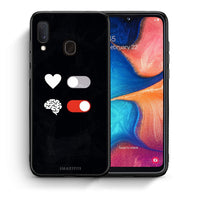 Thumbnail for Θήκη Αγίου Βαλεντίνου Samsung Galaxy A30 Heart Vs Brain από τη Smartfits με σχέδιο στο πίσω μέρος και μαύρο περίβλημα | Samsung Galaxy A30 Heart Vs Brain case with colorful back and black bezels