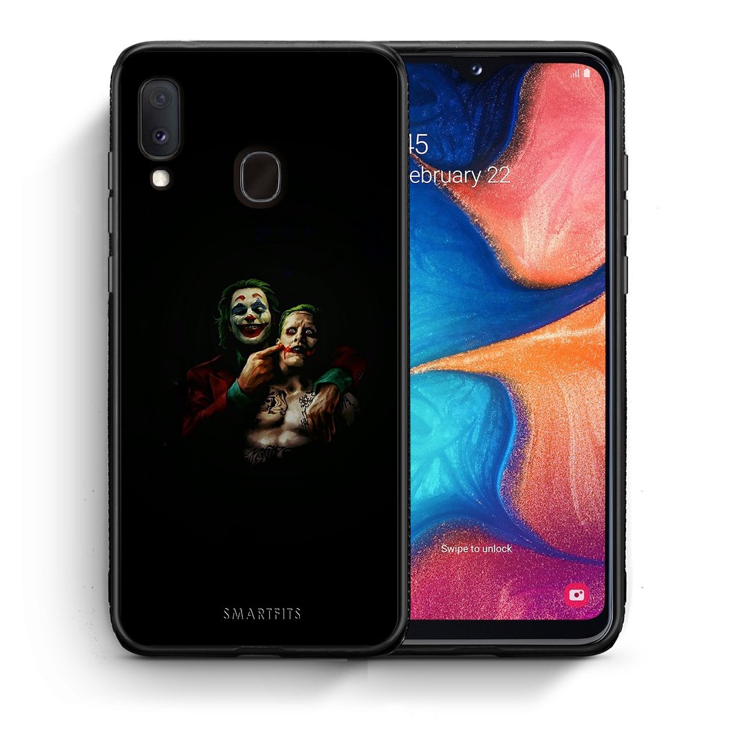 Θήκη Samsung Galaxy A30 Clown Hero από τη Smartfits με σχέδιο στο πίσω μέρος και μαύρο περίβλημα | Samsung Galaxy A30 Clown Hero case with colorful back and black bezels