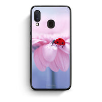 Thumbnail for Samsung A20e Ladybug Flower θήκη από τη Smartfits με σχέδιο στο πίσω μέρος και μαύρο περίβλημα | Smartphone case with colorful back and black bezels by Smartfits