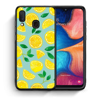 Thumbnail for Θήκη Samsung A20e Lemons από τη Smartfits με σχέδιο στο πίσω μέρος και μαύρο περίβλημα | Samsung A20e Lemons case with colorful back and black bezels