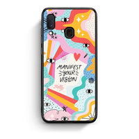 Thumbnail for Samsung A20e Manifest Your Vision θήκη από τη Smartfits με σχέδιο στο πίσω μέρος και μαύρο περίβλημα | Smartphone case with colorful back and black bezels by Smartfits