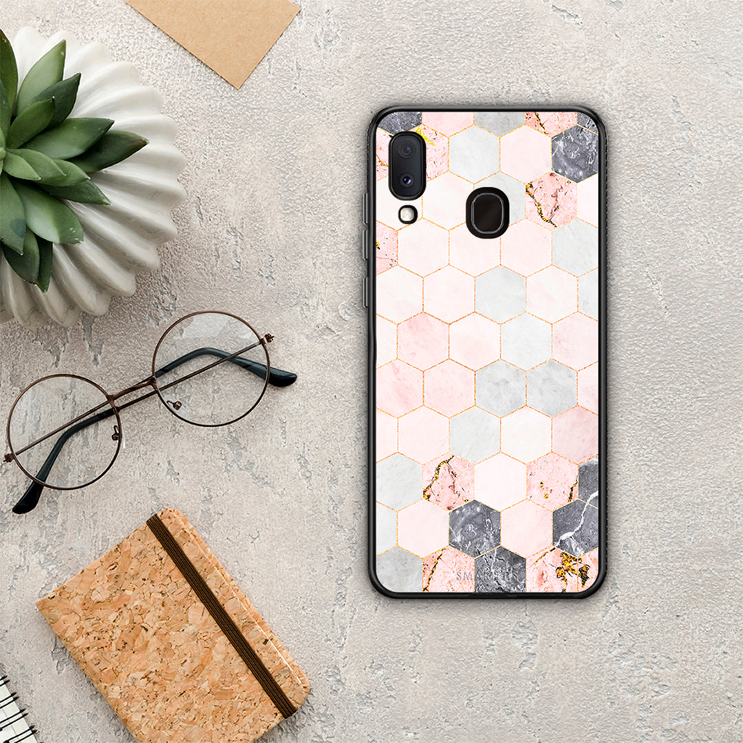 Marble Hexagon Pink - Samsung Galaxy A30 case