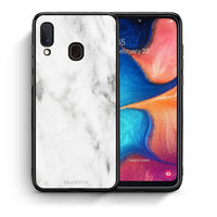 Thumbnail for Θήκη Samsung A20e White Marble από τη Smartfits με σχέδιο στο πίσω μέρος και μαύρο περίβλημα | Samsung A20e White Marble case with colorful back and black bezels