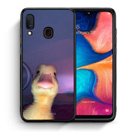 Thumbnail for Θήκη Samsung A20e Meme Duck από τη Smartfits με σχέδιο στο πίσω μέρος και μαύρο περίβλημα | Samsung A20e Meme Duck case with colorful back and black bezels