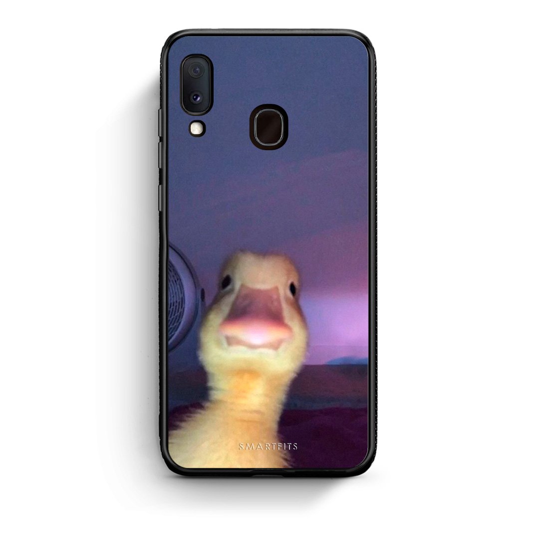 Samsung A20e Meme Duck θήκη από τη Smartfits με σχέδιο στο πίσω μέρος και μαύρο περίβλημα | Smartphone case with colorful back and black bezels by Smartfits