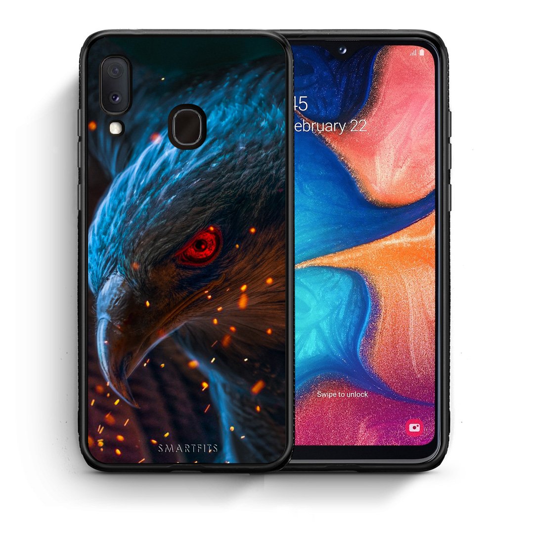 Θήκη Samsung Galaxy A30 Eagle PopArt από τη Smartfits με σχέδιο στο πίσω μέρος και μαύρο περίβλημα | Samsung Galaxy A30 Eagle PopArt case with colorful back and black bezels