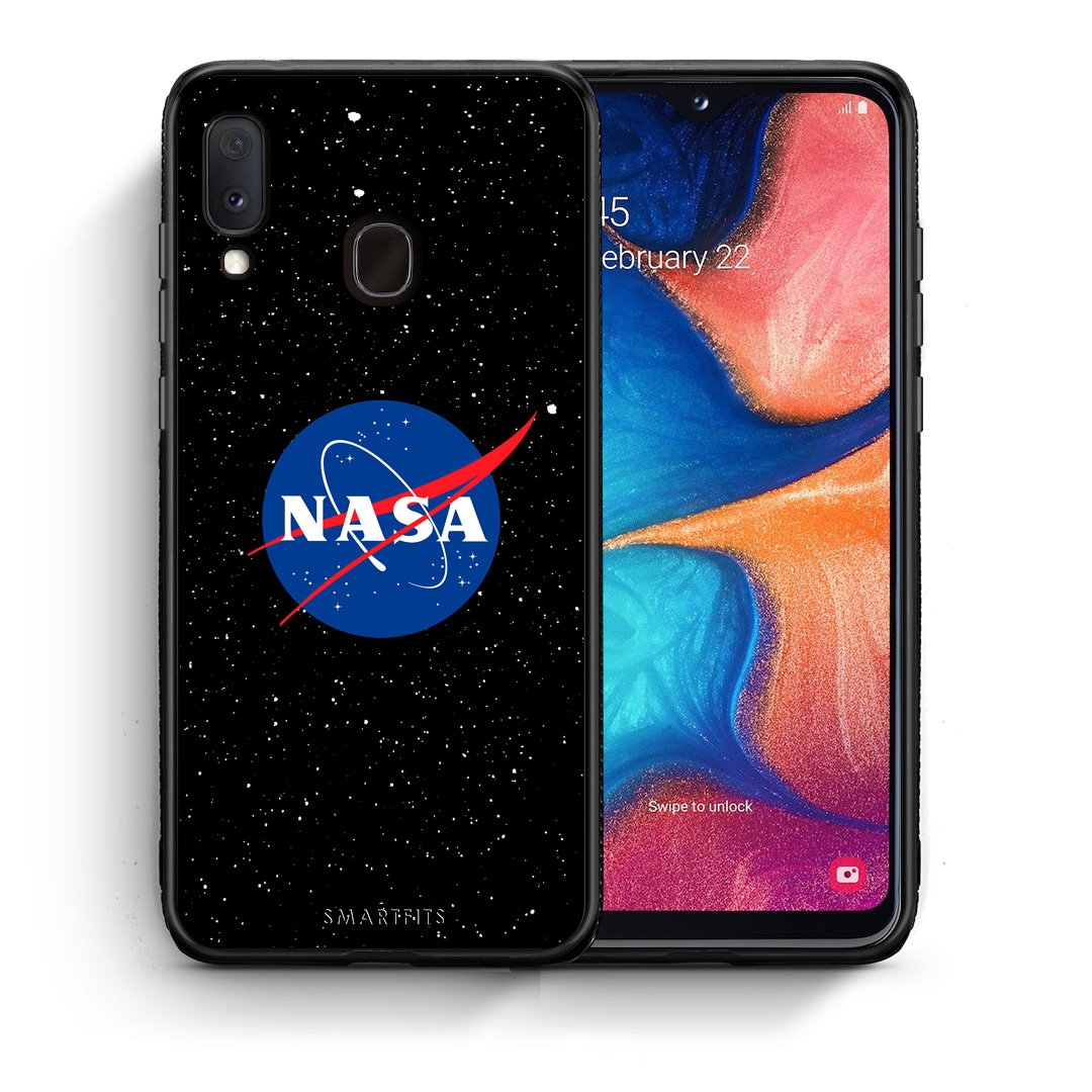 Θήκη Samsung Galaxy M20 NASA PopArt από τη Smartfits με σχέδιο στο πίσω μέρος και μαύρο περίβλημα | Samsung Galaxy M20 NASA PopArt case with colorful back and black bezels