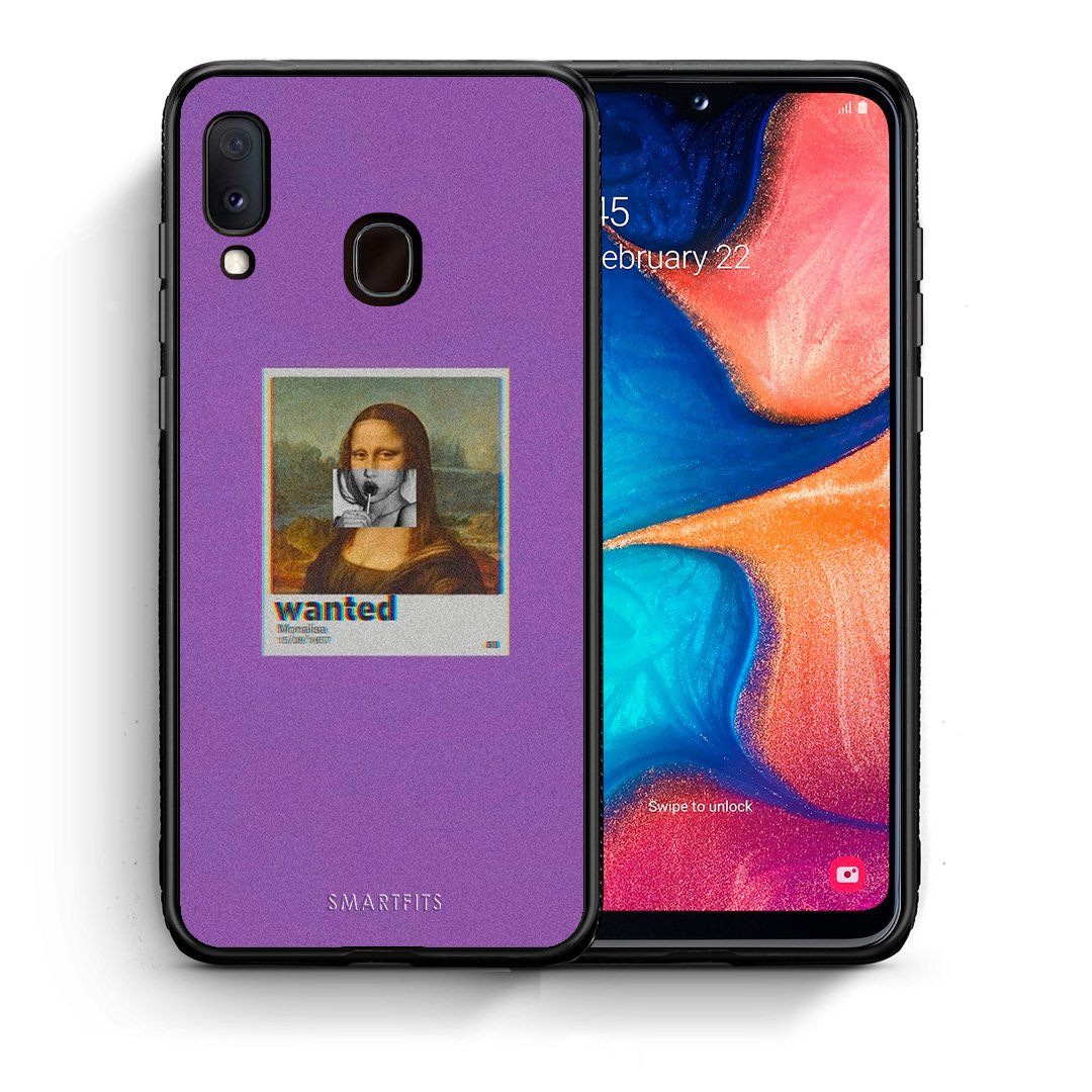 Θήκη Samsung Galaxy A30 Monalisa Popart από τη Smartfits με σχέδιο στο πίσω μέρος και μαύρο περίβλημα | Samsung Galaxy A30 Monalisa Popart case with colorful back and black bezels