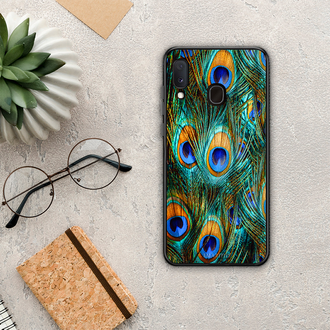 Real Peacock Feathers - Samsung Galaxy A30 case