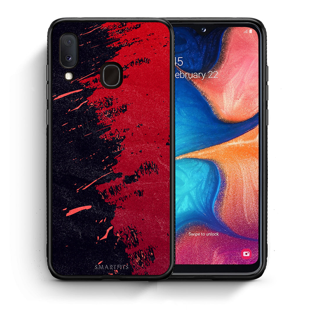Θήκη Αγίου Βαλεντίνου Samsung Galaxy M20 Red Paint από τη Smartfits με σχέδιο στο πίσω μέρος και μαύρο περίβλημα | Samsung Galaxy M20 Red Paint case with colorful back and black bezels
