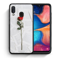 Thumbnail for Θήκη Samsung A20e Red Rose από τη Smartfits με σχέδιο στο πίσω μέρος και μαύρο περίβλημα | Samsung A20e Red Rose case with colorful back and black bezels