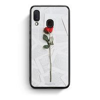 Thumbnail for Samsung A20e Red Rose θήκη από τη Smartfits με σχέδιο στο πίσω μέρος και μαύρο περίβλημα | Smartphone case with colorful back and black bezels by Smartfits