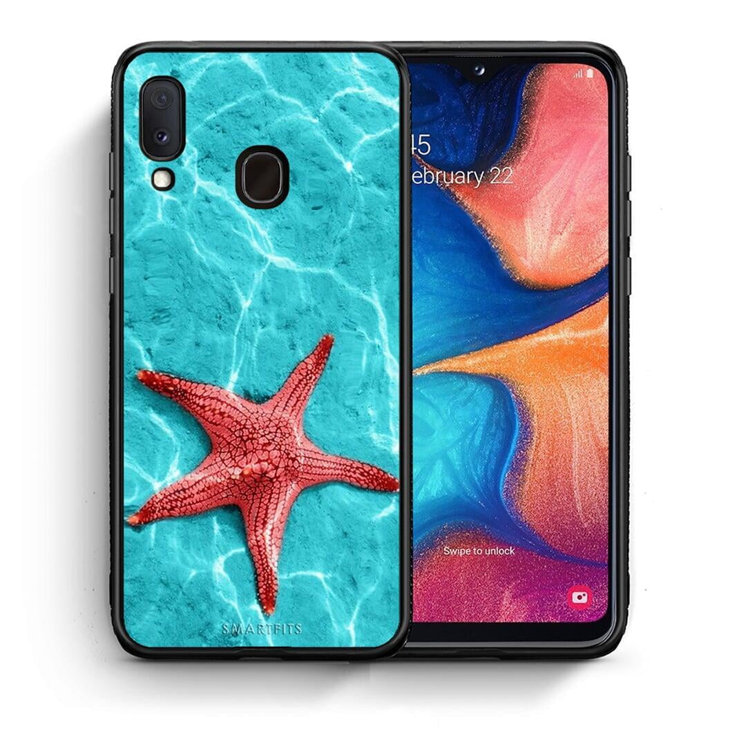 Θήκη Samsung Galaxy A30 Red Starfish από τη Smartfits με σχέδιο στο πίσω μέρος και μαύρο περίβλημα | Samsung Galaxy A30 Red Starfish case with colorful back and black bezels