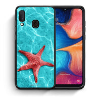 Thumbnail for Θήκη Samsung Galaxy A30 Red Starfish από τη Smartfits με σχέδιο στο πίσω μέρος και μαύρο περίβλημα | Samsung Galaxy A30 Red Starfish case with colorful back and black bezels