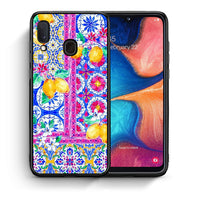 Thumbnail for Θήκη Samsung A20e Retro Spring από τη Smartfits με σχέδιο στο πίσω μέρος και μαύρο περίβλημα | Samsung A20e Retro Spring case with colorful back and black bezels