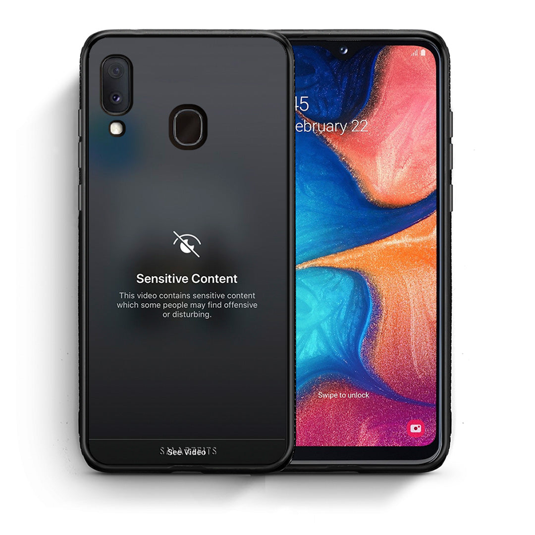 Θήκη Samsung Galaxy A30 Sensitive Content από τη Smartfits με σχέδιο στο πίσω μέρος και μαύρο περίβλημα | Samsung Galaxy A30 Sensitive Content case with colorful back and black bezels