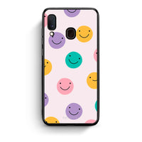 Thumbnail for Samsung A20e Smiley Faces θήκη από τη Smartfits με σχέδιο στο πίσω μέρος και μαύρο περίβλημα | Smartphone case with colorful back and black bezels by Smartfits
