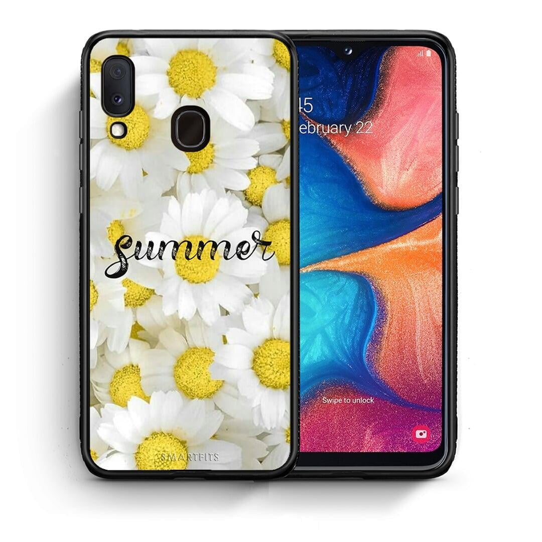Θήκη Samsung Galaxy A30 Summer Daisies από τη Smartfits με σχέδιο στο πίσω μέρος και μαύρο περίβλημα | Samsung Galaxy A30 Summer Daisies case with colorful back and black bezels