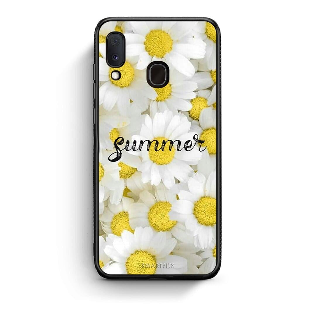 Samsung Galaxy A30 Summer Daisies Θήκη από τη Smartfits με σχέδιο στο πίσω μέρος και μαύρο περίβλημα | Smartphone case with colorful back and black bezels by Smartfits