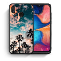 Thumbnail for Θήκη Samsung Galaxy M20 Sky Summer από τη Smartfits με σχέδιο στο πίσω μέρος και μαύρο περίβλημα | Samsung Galaxy M20 Sky Summer case with colorful back and black bezels
