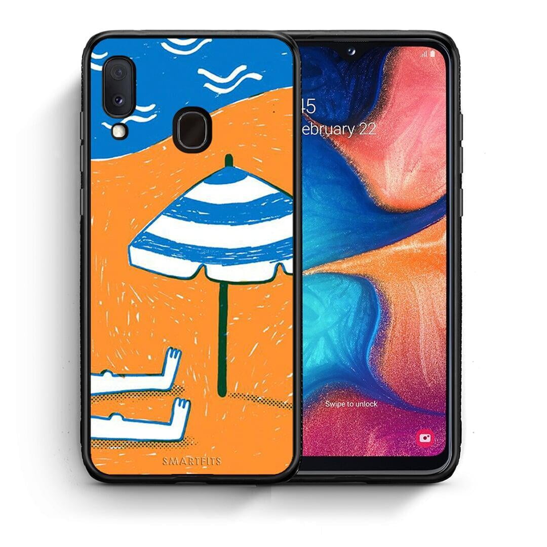 Θήκη Samsung Galaxy A30 Summering από τη Smartfits με σχέδιο στο πίσω μέρος και μαύρο περίβλημα | Samsung Galaxy A30 Summering case with colorful back and black bezels